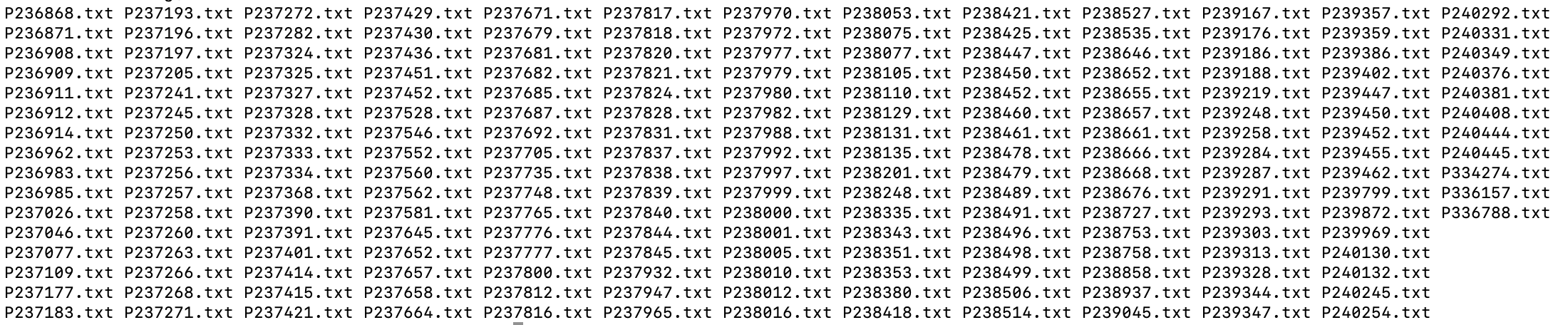 Example of labelling multiple files of cuneiform texts in transcription